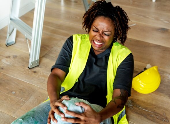A person getting injured